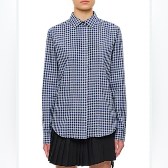 Dolce & Gabbana Gingham Blue Button Up Shirt Size 40/US 4 - Picture 1 of 9
